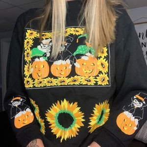 VINTAGE girls Halloween / Fall cat hoodie
